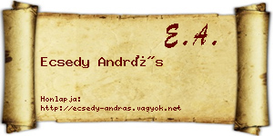 Ecsedy András névjegykártya