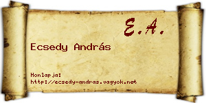 Ecsedy András névjegykártya