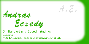 andras ecsedy business card